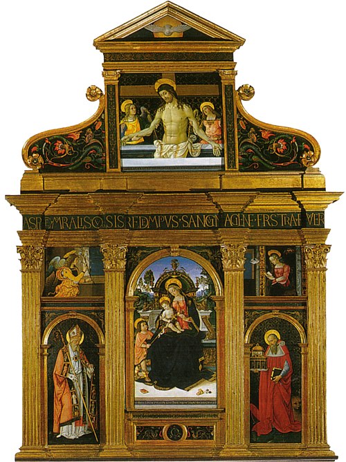Madonna and Crucifixion and Saints, 1496, Pinturicchio