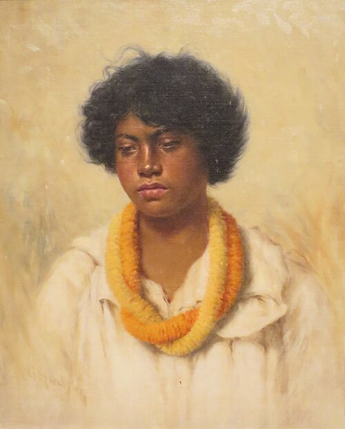 Head of Hawaiian Girl--Ilima lei, 1901, Grace Hudson