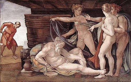 Drunkenness of Noah, 1509, Michelangelo