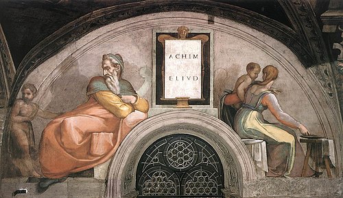 Achim and Eliud, 1508, Michelangelo