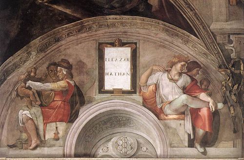 Eleazar and Matthan, 1508, Michelangelo