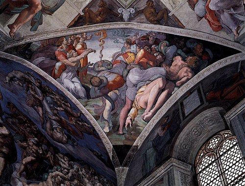 The Brazen Serpent, 1511, Michelangelo