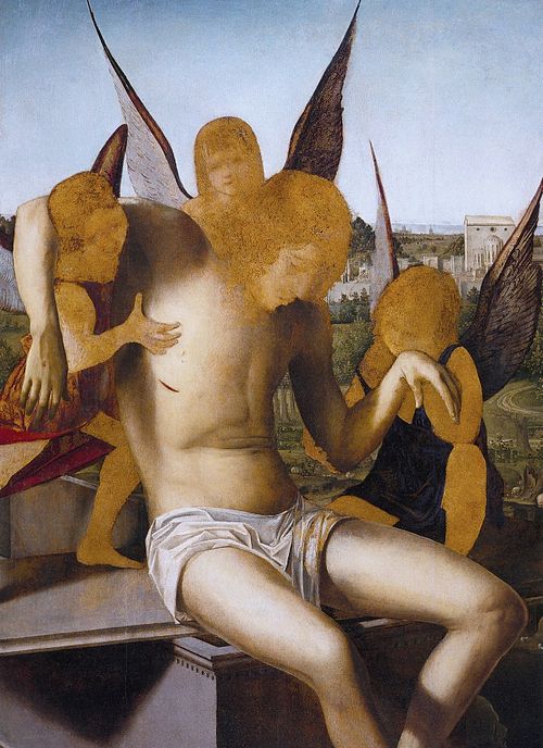 Christ mort soutenu par trois anges, 1476, Antonello de Messine