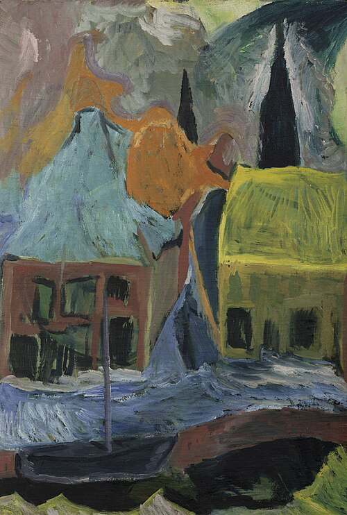 Stadsgezicht met sneeuw (S-24), 1922, Hendrik Nicolaas Werkman