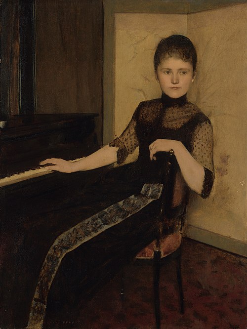 Portret van jonkvrouwe Maria Francisca Louisa Dommer van Poldersveldt (Ubbergen 1848 - 1925 ’s-Herto, 1888, Fernand Khnopff