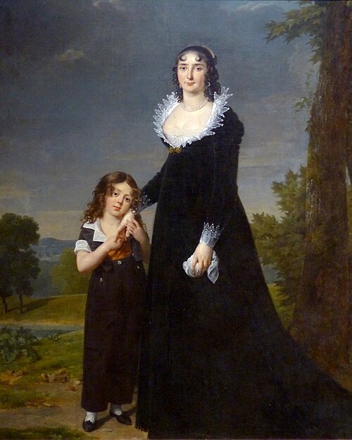 Portrait en pied d'une mère avec son fils, 1810, Robert Lefèvre