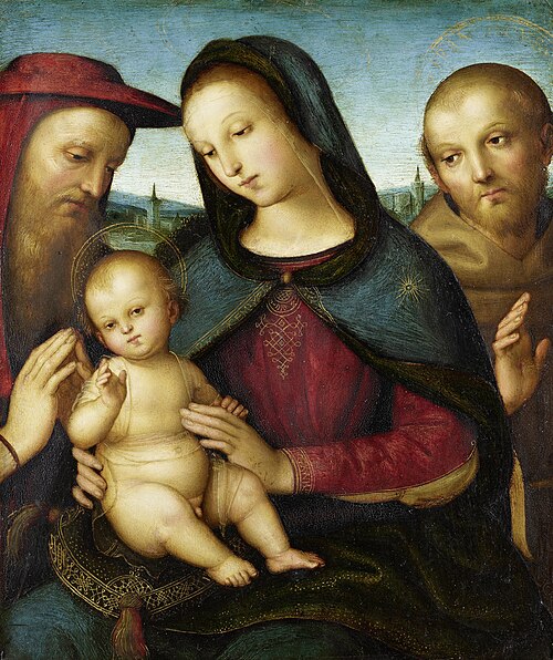 The Virgin and Blessing Christ Child with St. Jerome and Francis, 1502, Raphaël