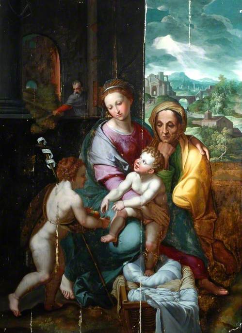 The Holy Family with Saint Elizabeth and the Infant Saint John the Baptist, , Raphaël