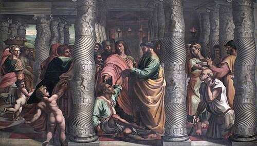 Sts Peter and John at the beautiful Gate, , Raphaël