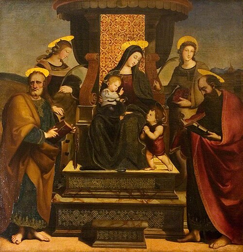 Madonna and Child Enthroned with Saints, , Raphaël