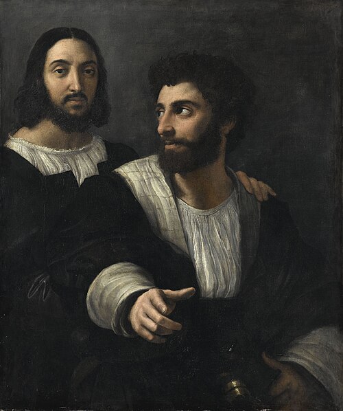 Portrait de l'artiste avec un ami, 1600, Raphaël