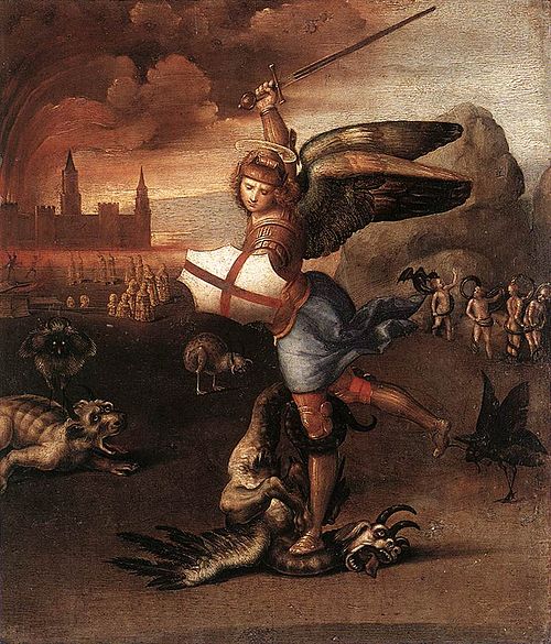 Saint Michael Vanquishing Satan, 1504, Raphael