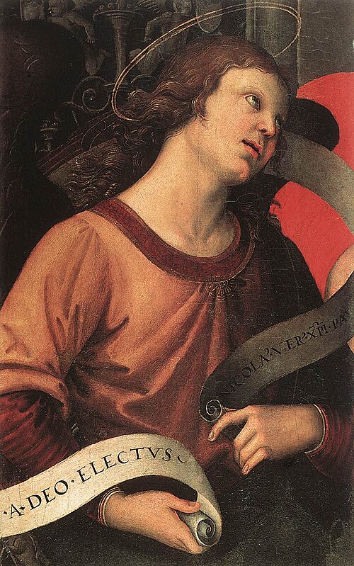 Angel Holding a Phylactery, 1500, Raphael