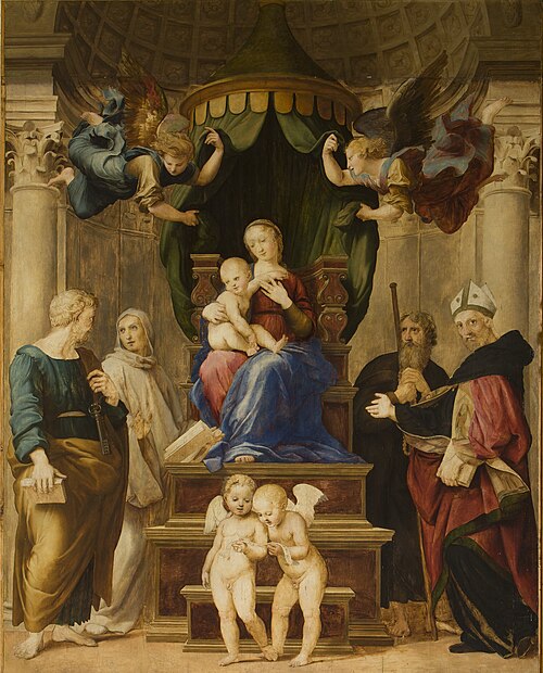 La Madone au baldaquin, 1507, Raphaël