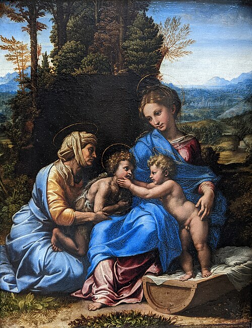 Holy Family with Saint Elizabeth and the infant St. John, 1517, Raphael