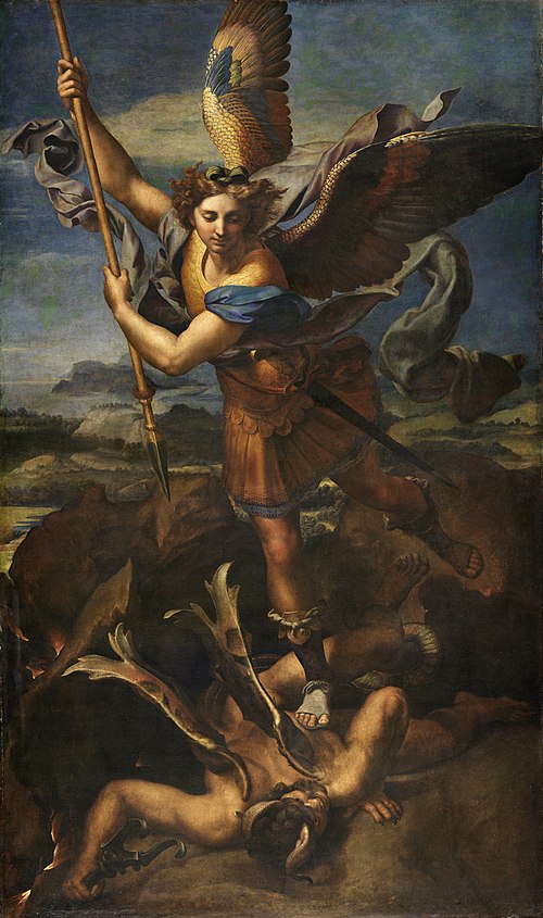St. Michael Vanquishing Satan, 1518, Raphael