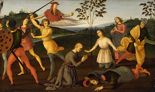 St. Jerome Punishing the Heretic Sabinian, 1500, Raphael