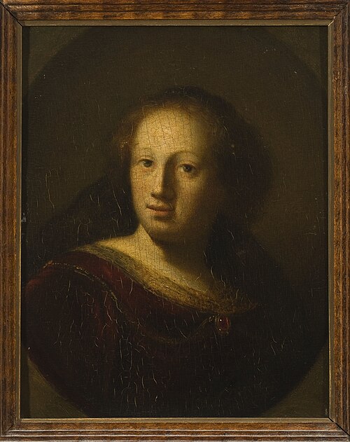 Portrait of a woman with a ruby pendant, , Rembrandt