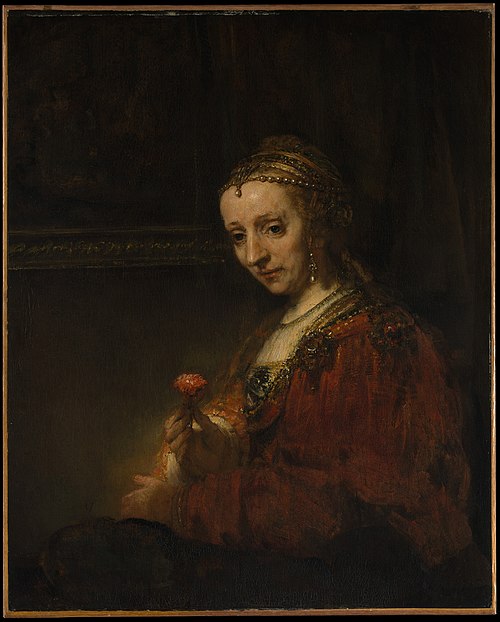 Woman with a Pink, 1660, Rembrandt