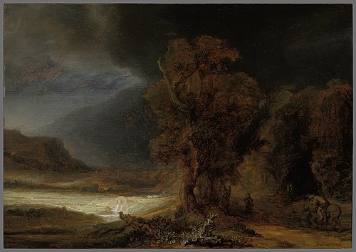 Paysage avec le Bon Samaritain, 1638, Rembrandt