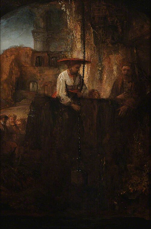 Christ and the Woman of Samaria, , Rembrandt