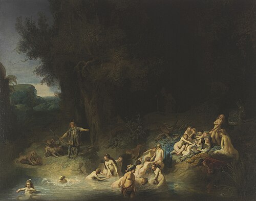 Diana Bathing with her Nymphs with Actaeon and Callisto, 1634, Rembrandt