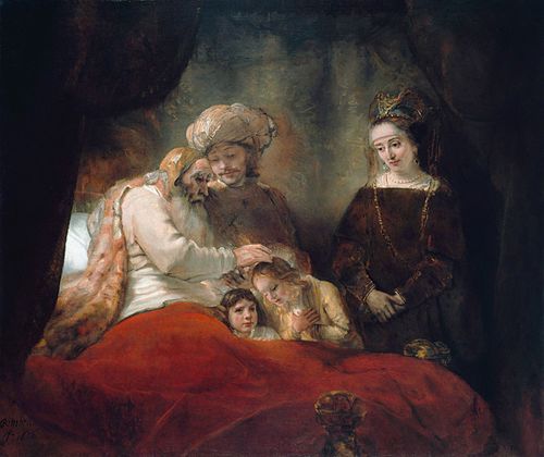 La Bénédiction des fils de Joseph par Jacob, 1656, Rembrandt