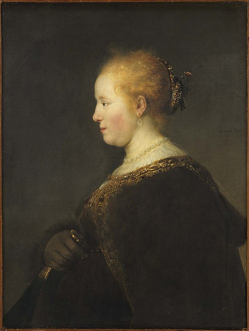 Portrait of a young woman in profile, 1632, Rembrandt