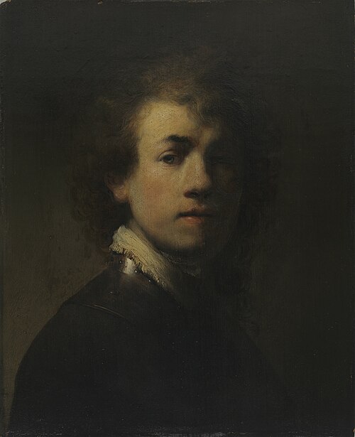 Self-portrait with breastplate, 1629, Rembrandt