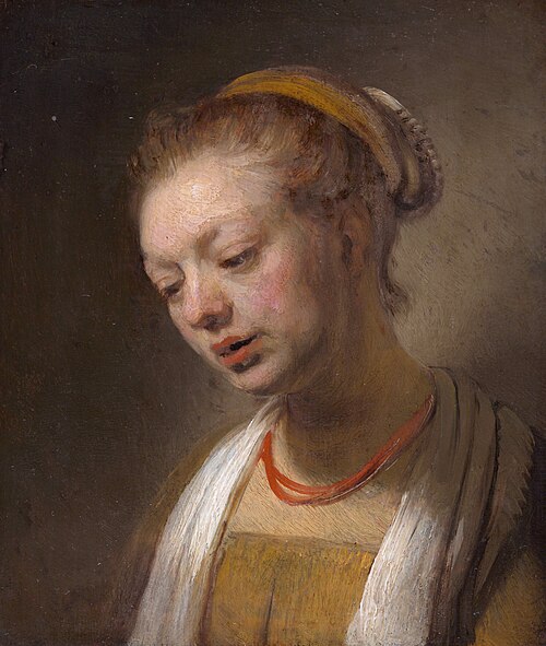 Young Woman with a Red Necklace, 1645, Rembrandt