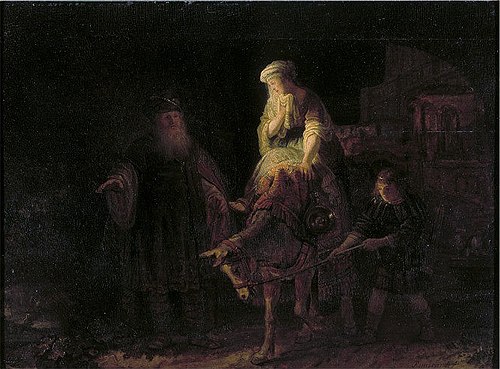 The Departure of the Shunammite Woman, 1640, Rembrandt