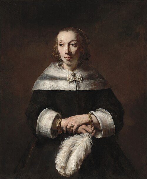 Portrait of a Woman with an Ostrich-Feather Fan, 1656, Rembrandt