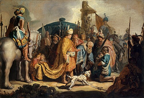 David with the Head of Goliath before Saul, 1627, Rembrandt