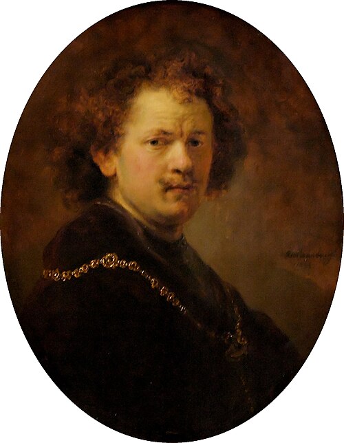 Self-portrait Bare-headed with Gold Chain, 1633, Rembrandt