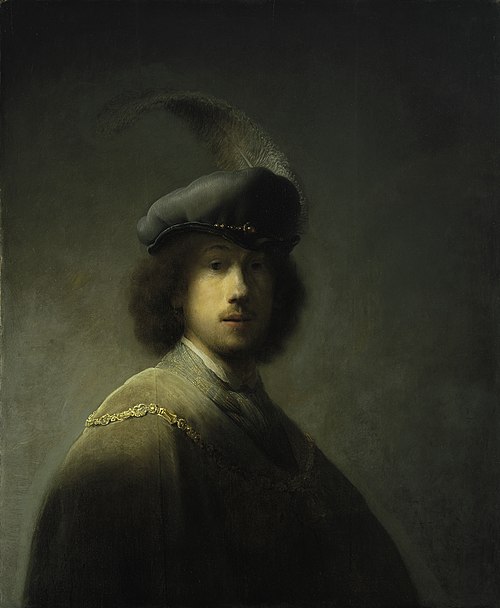 Self-portrait with Feathered Beret, 1629, Rembrandt