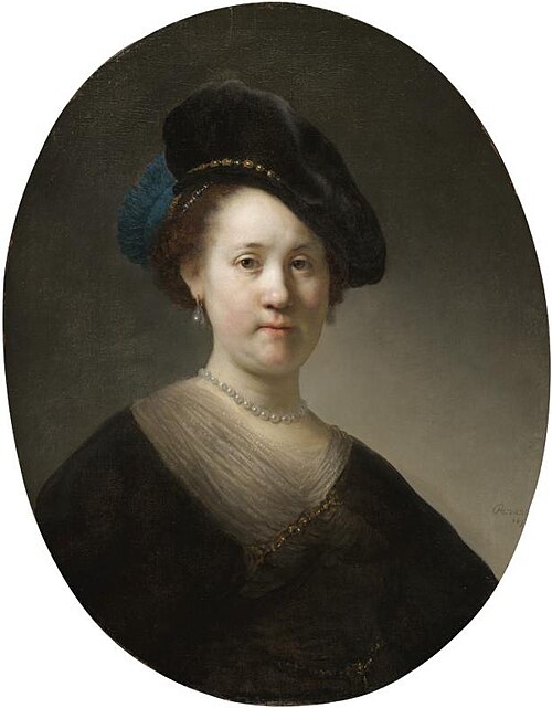 Bust of a Young Woman in a Feathered Beret, 1632, Rembrandt