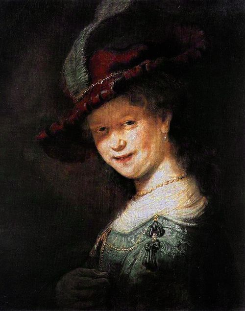 Bust of a Young Woman Smiling, possibly Saskia van Uylenburgh, 1633, Rembrandt