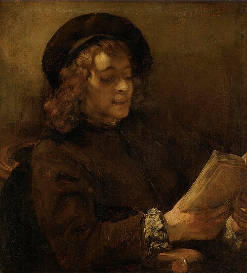 Titus Reading (study in direct and reflected light), 1657, Rembrandt
