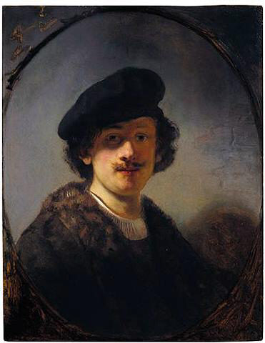 Self-portrait with shaded eyes, 1634, Rembrandt