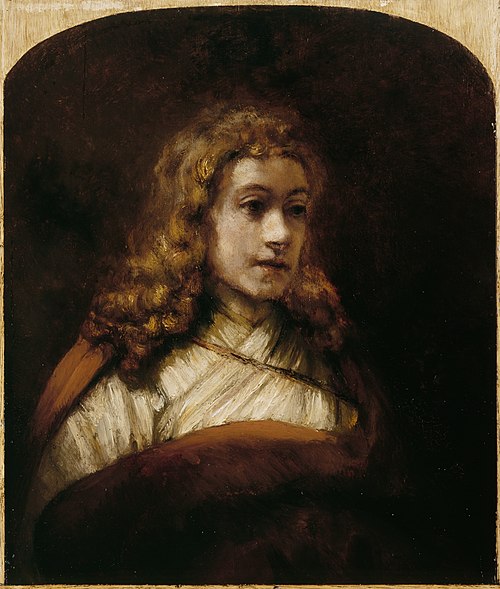 Titus Posing for a Study of an Angel, 1661, Rembrandt