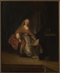 Saskia wearing a rich robe as Bathsheba (alone) with David's letter, 1630, Rembrandt