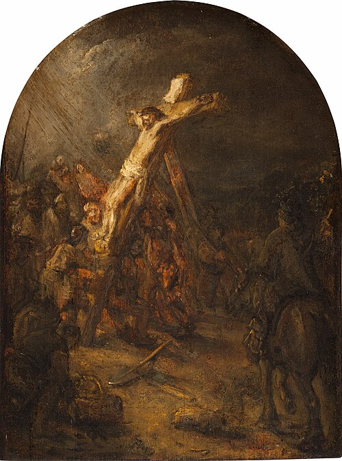 L'Érection de la croix (étude), 1630, Rembrandt