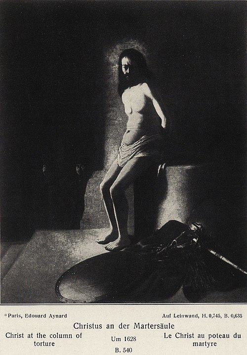 Christ at the column (Bredius 534), 1628, Rembrandt