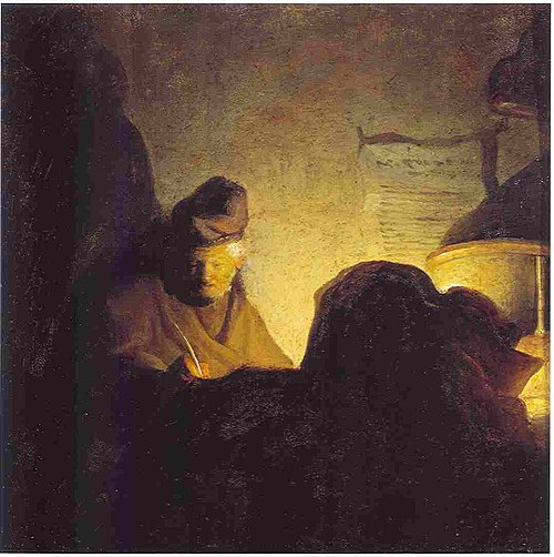 A Scholar by Candlelight, 1620, Rembrandt