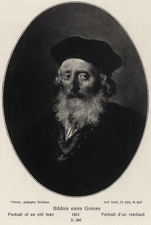 Oval Portrait of a Bearded Old Man, 1634, Rembrandt