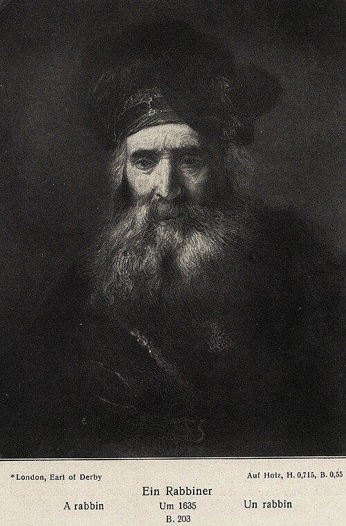 Old man with beard and high turban, 1635, Rembrandt