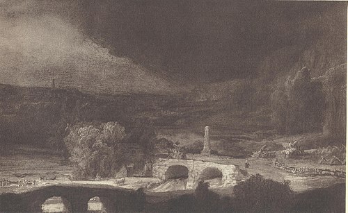 Landscape with Two Bridges, 1644, Rembrandt