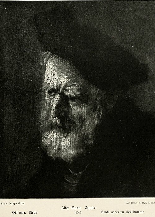 Old man with beard and beret, 1643, Rembrandt