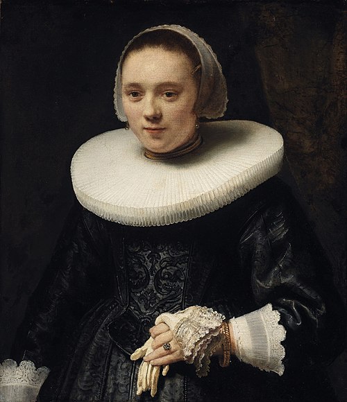 Portrait of a Woman with Gloves, 1630, Rembrandt