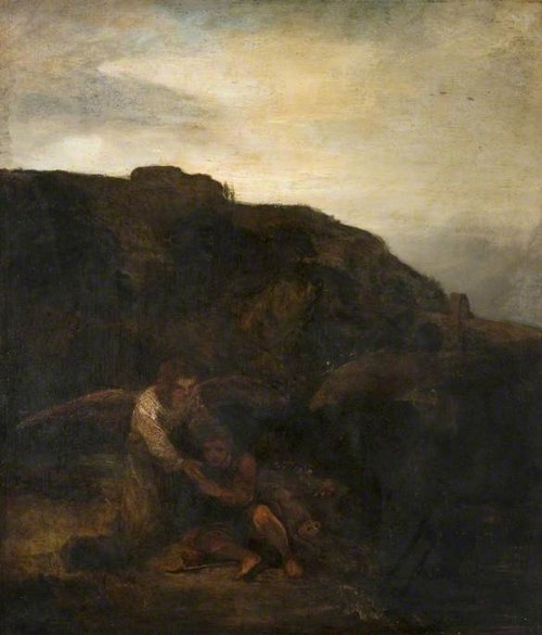 Tobias and the Angel in a Landscape, 1650, Rembrandt